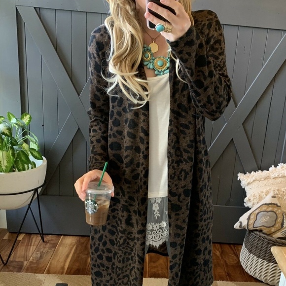 Restocked! Leopard Animal Print Cardigan Sweater - Picture 6 of 8
